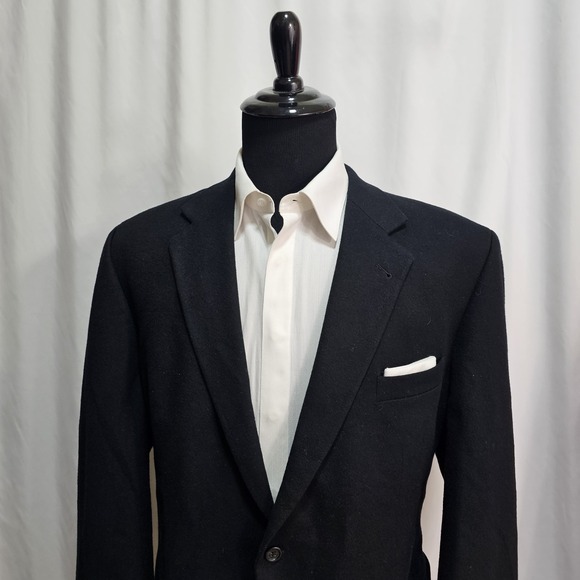 Pronto Uomo Couture Other - Pronto Uomo Sport Coat Men's 48R 100% Cashmere Flannel Black Blazer Jacket